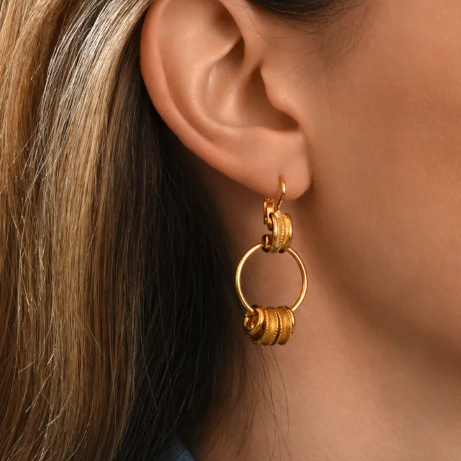Alicudi gold-plated hoop earrings for pierced posts