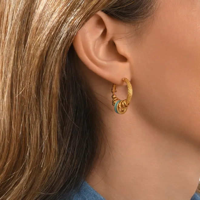 Alicudi hoop earrings - turquoise