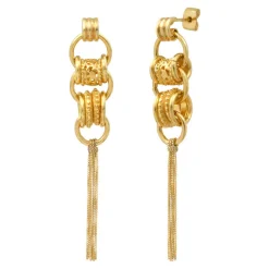 Alicudi pierced metal stud earrings - gold
