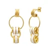 Alicudi pierced stud earrings - white