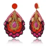 Alizia clip-on earrings - fuchsia pink