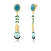 Alizia pierced stud earrings in gold-tone metal - blue