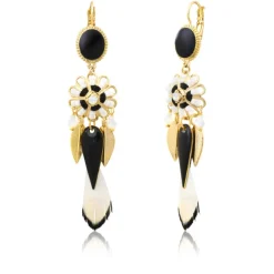 Alizia sleeper earrings - black and white