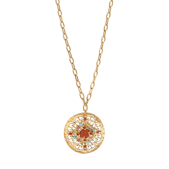 Angelic Pendant Chain Necklace - Multicolored