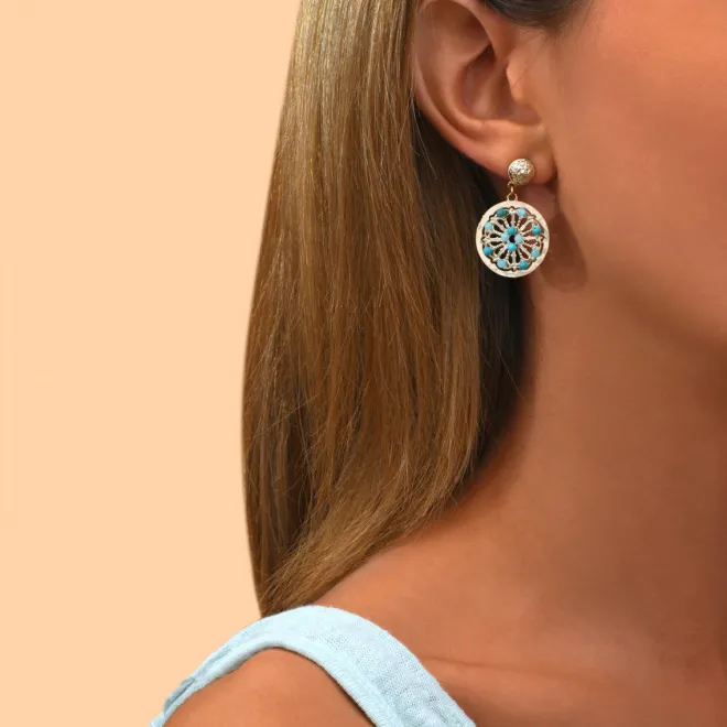 Angelique clip-on earrings - turquoise