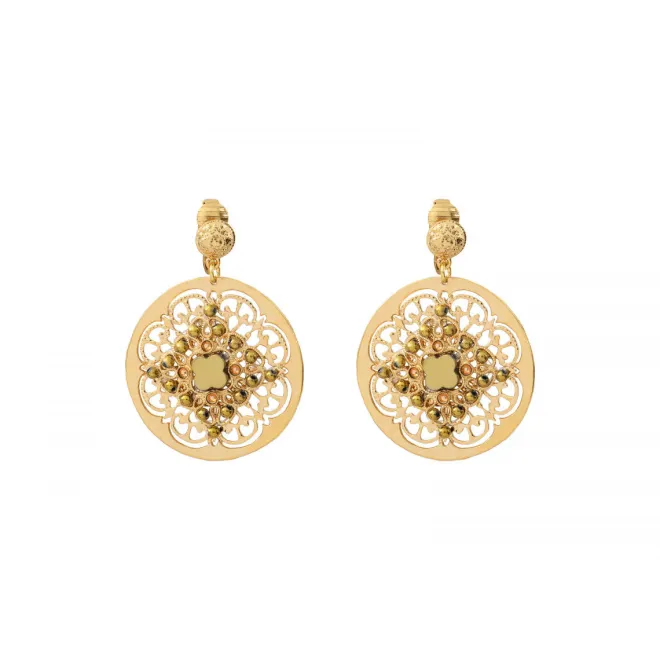 Angelique clip-on earrings - gold