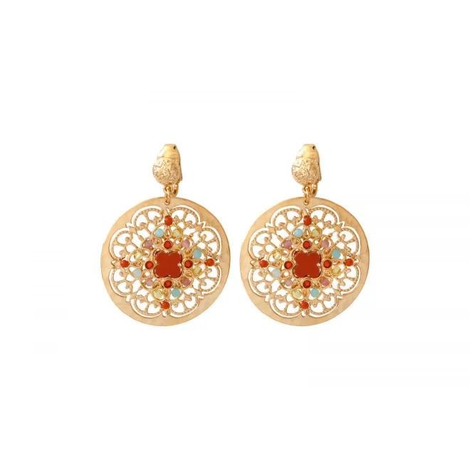 Angelique clip-on earrings - multicoloured