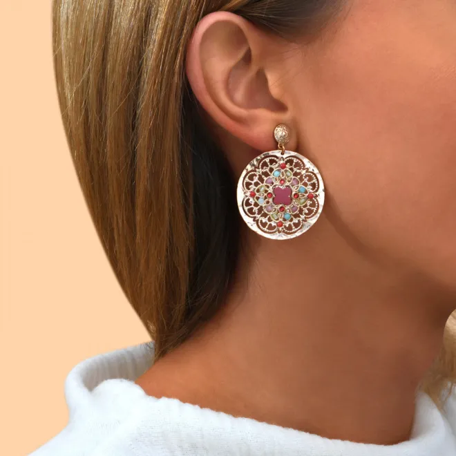 Angelique clip-on earrings - multicoloured