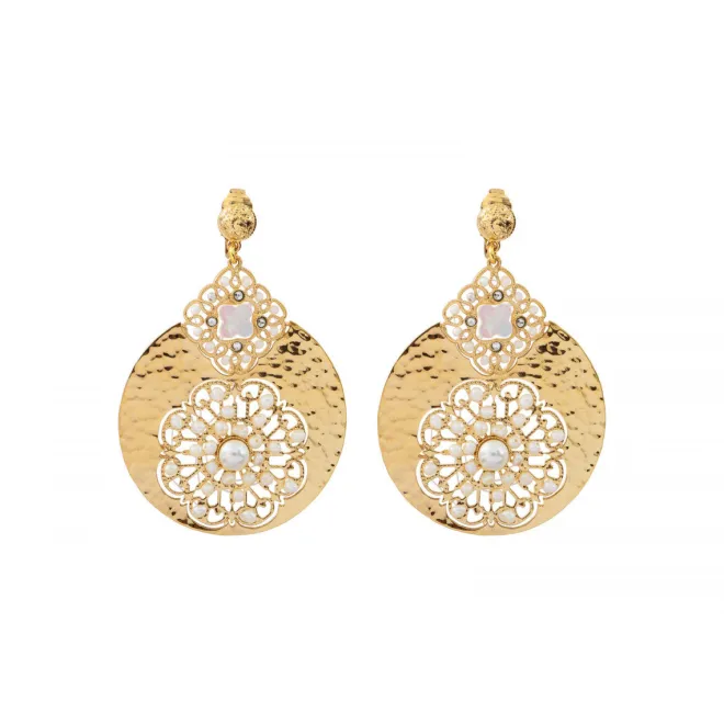 Angelique clip-on earrings - white