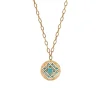 Angelique delicate chain pendant necklace - turquoise