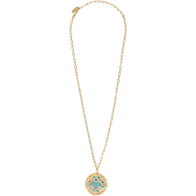 Angelique delicate chain pendant necklace - turquoise