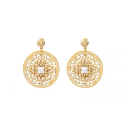 Angelique fine stud earrings - white