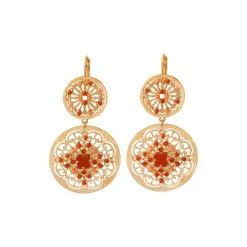 Angelique large sleeper earrings - red
