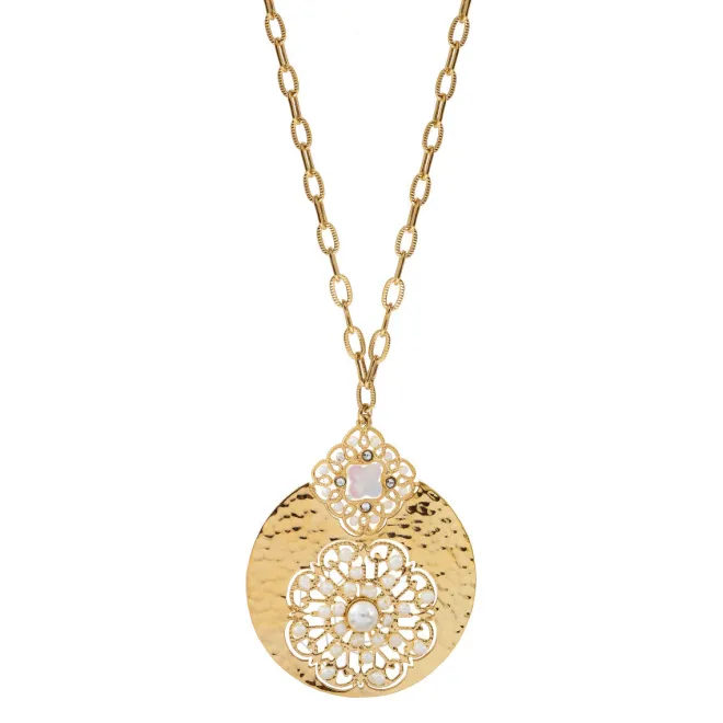 Angelique long necklace - white