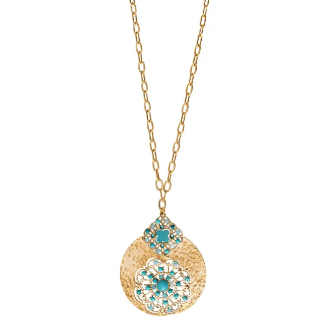 Angelique long necklace - turquoise