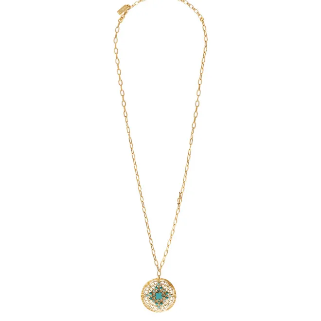 Angelique pendant chain necklace - turquoise
