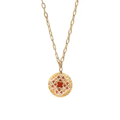 Angelique Pendant Chain Necklace - Red