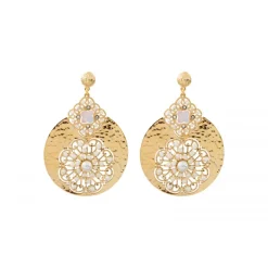 Angelique pierced stud earrings - white