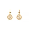 Angelique round sleeper earrings - white