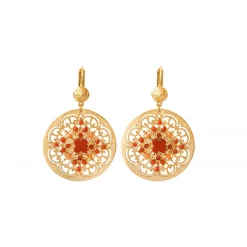 Angelique sleeper earrings - red