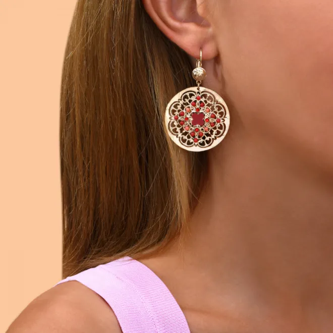 Angelique sleeper earrings - red