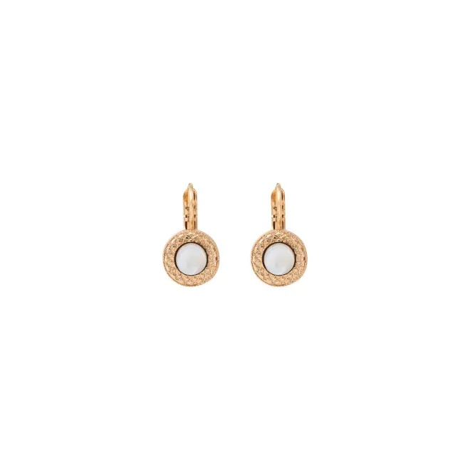 Angelique thin sleeper earrings - white