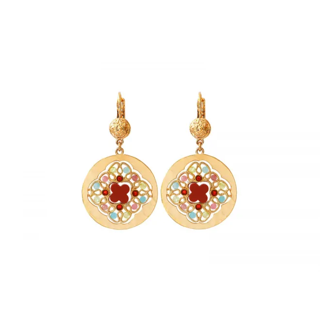Angelique thin sleeper earrings - multicoloured