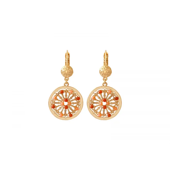 Angelique thin sleeper earrings - red