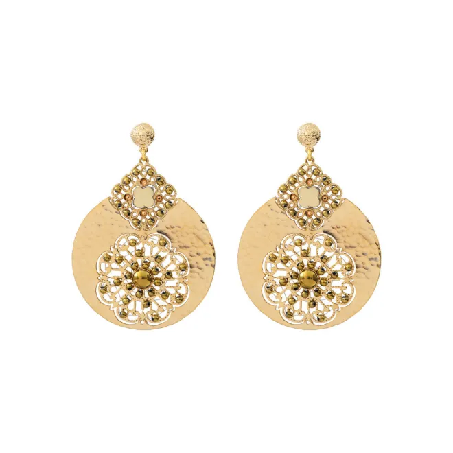 Angelique wide stud earrings - gold