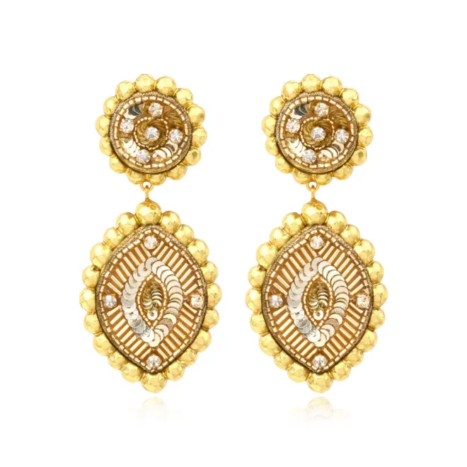 Angèle clip-on earrings - gold