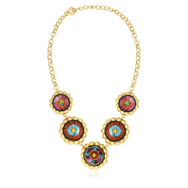 Angèle necklace - orange and purple