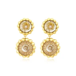 Angèle round clip-on earrings - gold