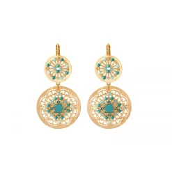 Angélique wide sleeper earrings - turquoise