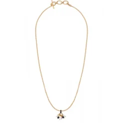 Annella delicate pendant necklace - black and white