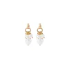 Annella fine stud earrings - white pearl
