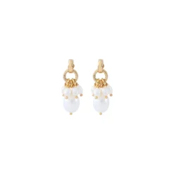 Annella fine stud earrings - white pearl