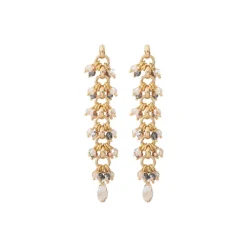Annella gold-plated stud drop earrings