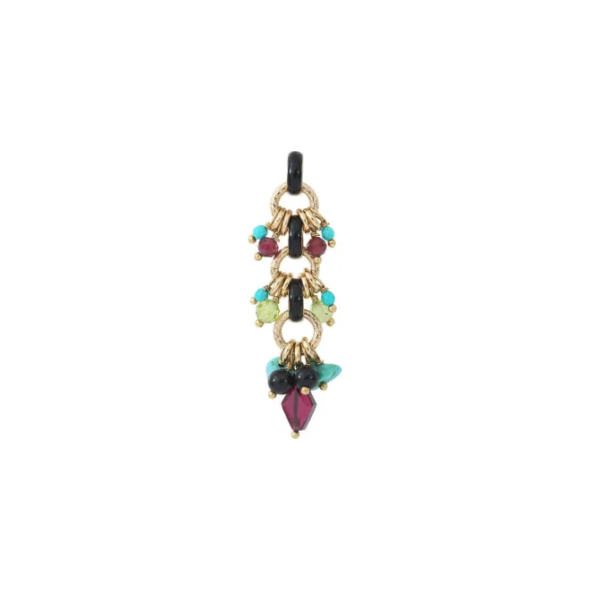 Annella pendant necklace - red and turquoise