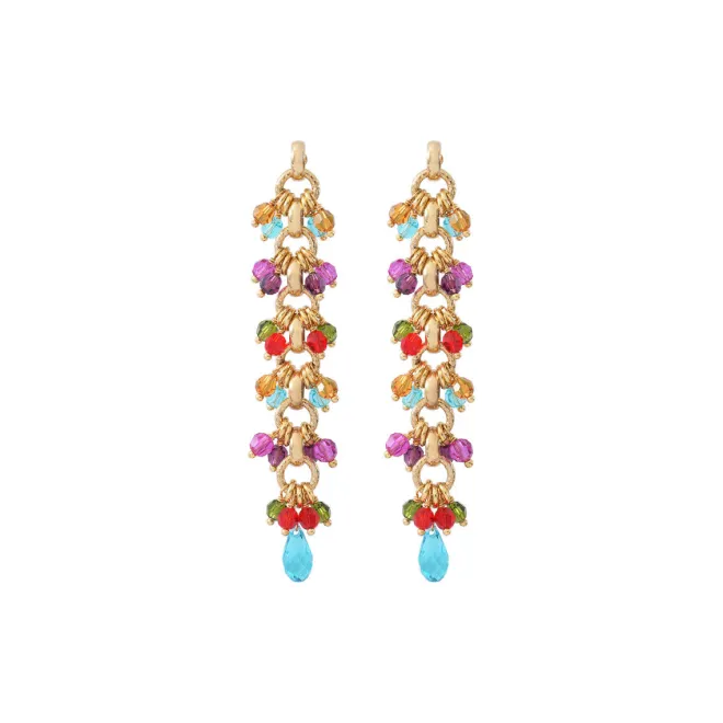 Annella pierced post drop earrings - multicoloured