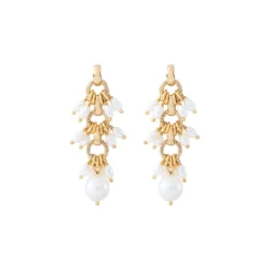 Annella pierced stud earrings - white pearl