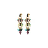 Annella pierced stud earrings - red and turquoise