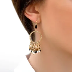 Annella sleeper earrings - black and white