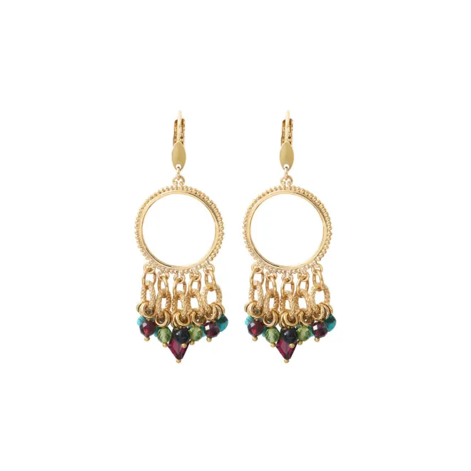 Annella sleeper earrings - red and turquoise