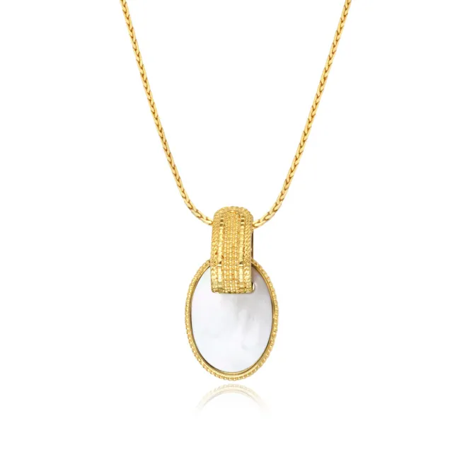 Ashanti braided chain pendant necklace – white