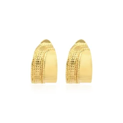 Ashanti chain clip-on hoop earrings – gold