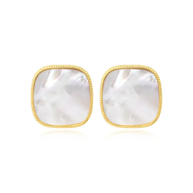 Ashanti clip-on earrings – white