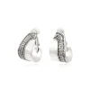 Ashanti clip-on hoop earrings – silver