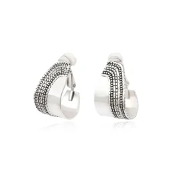 Ashanti clip-on hoop earrings – silver