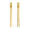 Ashanti long pierced stud earrings – gold
