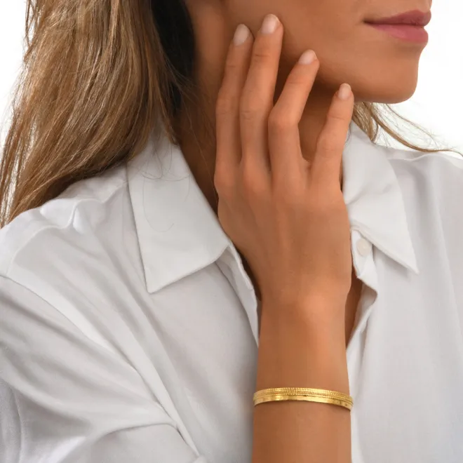 Ashanti medium adjustable bangle bracelet – gold